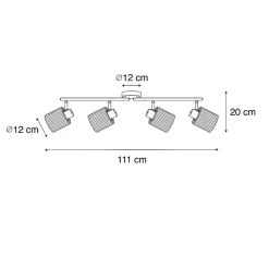 Spot de plafond doré avec verre 4 lumières orientables - Laura