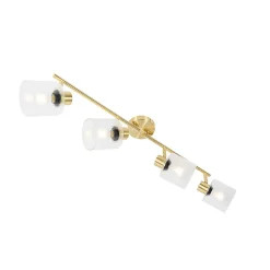 Spot de plafond doré avec verre 4 lumières orientables - Laura