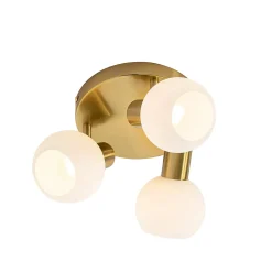 Spot de plafond doré avec verre opale 3 lumières orientables - Anouk