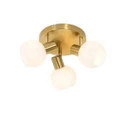 Spot de plafond doré avec verre opale 3 lumières orientables - Anouk