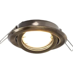 Spot de plafond encastrable orientable Daira Brass IP20, rond, laiton, EDO777302 EDO