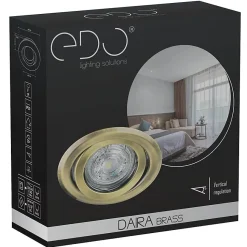 Spot de plafond encastrable orientable Daira Brass IP20, rond, laiton, EDO777302 EDO