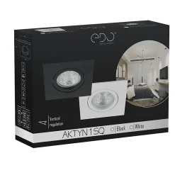 Spot de plafond encastrable Aktyn 1 Sq White IP20, carré, blanc, EDO777120 EDO