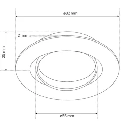 Spot de plafond encastrable orientable Ziva Ker White IP20, rond, blanc, EDO777312 EDO