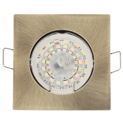 Spot de plafond encastrable Rami Brass IP20, carré, laiton, EDO777318 EDO
