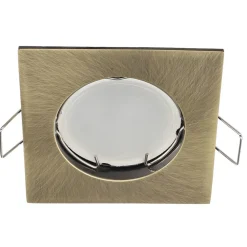 Spot de plafond encastrable Rami Brass IP20, carré, laiton, EDO777318 EDO