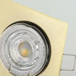 Spot de plafond encastrable Rami Brass IP20, carré, laiton, EDO777318 EDO