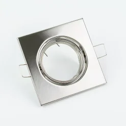 Spot de plafond encastrable orientable Viera Nickel IP20, carré, nickel, EDO777306 EDO