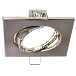 Spot de plafond encastrable orientable Viera Nickel IP20, carré, nickel, EDO777306 EDO