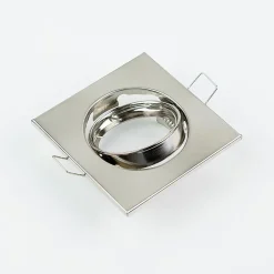 Spot de plafond encastrable orientable Viera Nickel IP20, carré, nickel, EDO777306 EDO