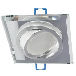 Spot de plafond encastrable Crystal R Silver IP20, carré, verre, argenté, EDO777404 EDO