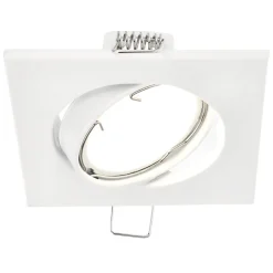 Spot de plafond encastrable orientable Viera White IP20, carré, blanc, EDO777303 EDO