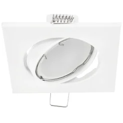 Spot de plafond encastrable orientable Viera White IP20, carré, blanc, EDO777303 EDO