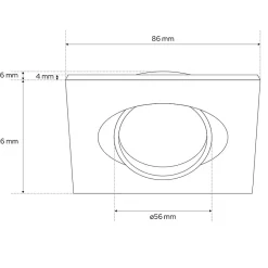 Spot de plafond encastrable orientable Viera White IP20, carré, blanc, EDO777303 EDO