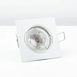 Spot de plafond encastrable orientable Paril White IP20, carré, blanc, EDO777319 EDO