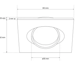 Spot de plafond encastrable orientable Paril White IP20, carré, blanc, EDO777319 EDO