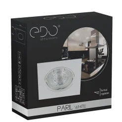 Spot de plafond encastrable orientable Paril White IP20, carré, blanc, EDO777319 EDO