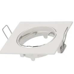 Spot de plafond encastrable orientable Paril White IP20, carré, blanc, EDO777319 EDO