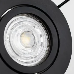 Spot de plafond encastrable Aktyn 1 Ov Black IP20, rond, noir, EDO777122 EDO