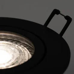 Spot de plafond encastrable Aktyn 1 Ov Black IP20, rond, noir, EDO777122 EDO