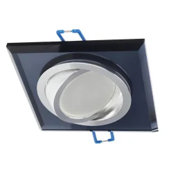 Spot de plafond encastrable Crystal R Black IP20, carré, verre, noir, EDO777405 EDO