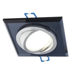 Spot de plafond encastrable Crystal R Black IP20, carré, verre, noir, EDO777405 EDO