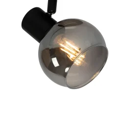 Spot de plafond intelligent noir avec verre fumé, Wi-Fi P45 inclus - Vidro