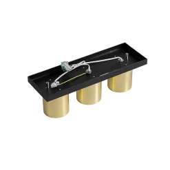 Spot de plafond moderne noir avec or 3 lumières - Tubo