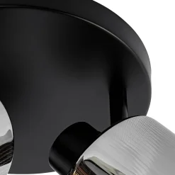 Spot de plafond noir avec verre fumé rond 3 lumières orientables - Laura