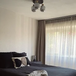 Spot de plafond noir avec or et verre fumé 3 lumières - Zuzanna