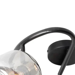 Spot de plafond noir avec verre fumé rond 3 lumières - Zuzanna