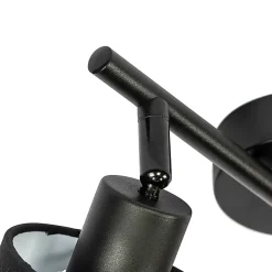 Spot de plafond noir avec abat-jour noir 2 lumières orientables - Hetta