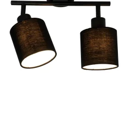 Spot de plafond noir avec abat-jour noir 2 lumières orientables - Hetta