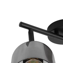 Spot de plafond noir avec verre fumé 2 lumières orientables - Laura