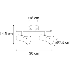 Spot de plafond orientable et inclinable bronze - Karin 2