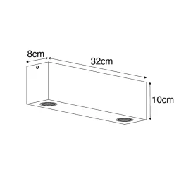 Spot de plafond rustique en bois vintage 2 lumières - Bloc