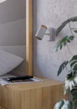 Spot de salle de bain blanc mat IP44 GU10 L.6 x l.11,5 x H.11 cm, Eglo Consuma