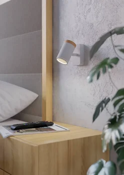 Spot de salle de bain blanc mat IP44 GU10 L.6 x l.11,5 x H.11 cm, Eglo Consuma