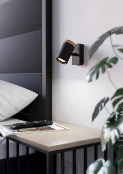 Spot de salle de bain Consuma noir mat GU10 IP44 L.6 x l. 115 x H. 11cm Eglo