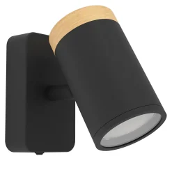 Spot de salle de bain Consuma noir mat GU10 IP44 L.6 x l. 115 x H. 11cm Eglo