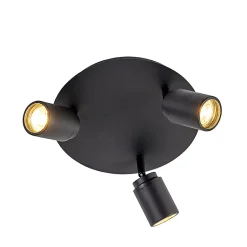 Spot de salle de bain moderne noir 3 lumières IP44 - Ducha