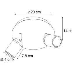 Spot de salle de bain moderne en acier 2 lumières IP44 - Ducha