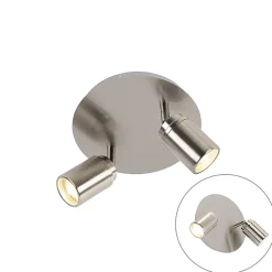 Spot de salle de bain moderne en acier 2 lumières IP44 - Ducha