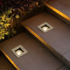 Spot de sol moderne beige GU10 50mm rotatif et inclinable IP65 - Oneon