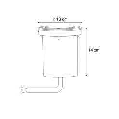 Spot de sol moderne beige GU10 50mm réglable IP65 - Delux