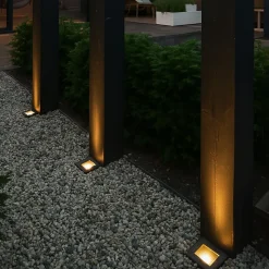 Spot de sol moderne noir orientable IP65 - Oneon