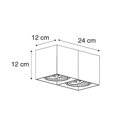 Spot design blanc rectangulaire 2 lumières - Box