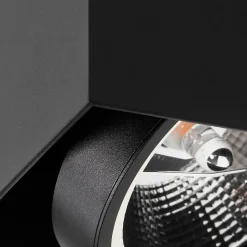 Spot design noir carré AR111 - Box