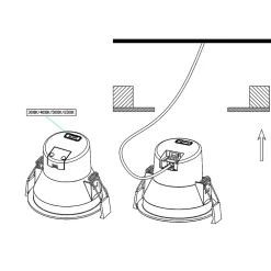 Spot downlight led encastrable 8W rond 90mm Blanc, Anti-éblouissant CCT4 étanche IP44