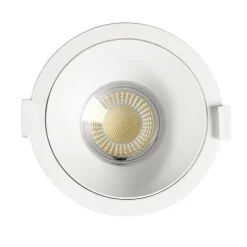 Spot downlight led encastrable 8W rond 90mm Blanc, Anti-éblouissant CCT4 étanche IP44